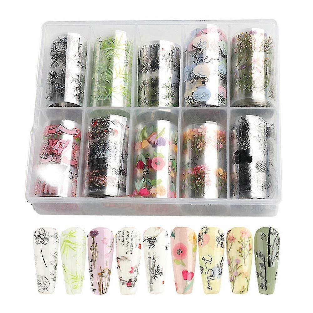 Set Of False Nails Nail Art, Plastic, With Pattern, Various Sizes, Multicolor