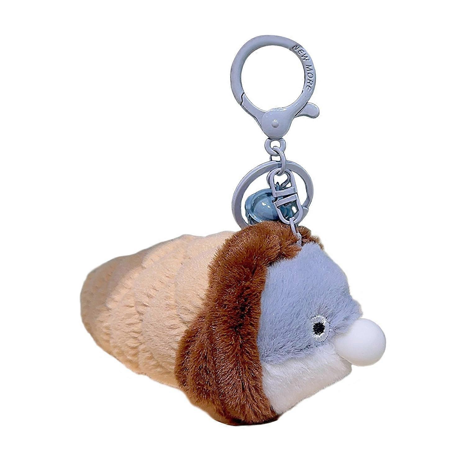 Plush Sacabambaspis Fish Keychain Press to Spit Bubbles Stuffed Animal Doll Key Ring Holder DIY