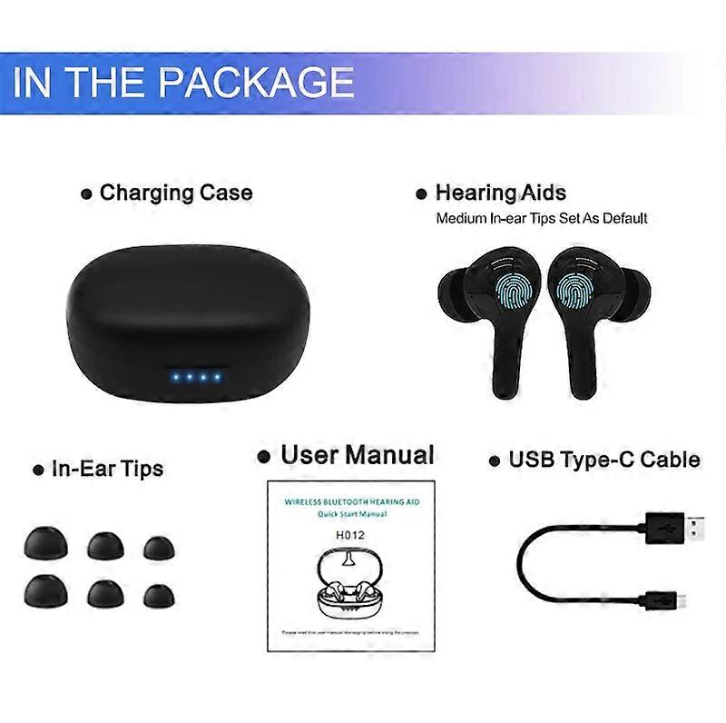 Bluetooth Hörapparater Uppladdningsbart Hörapparat CIC APP Touch Control Passande Brusreducerande Ljudförstärkare För Döv Enhet
