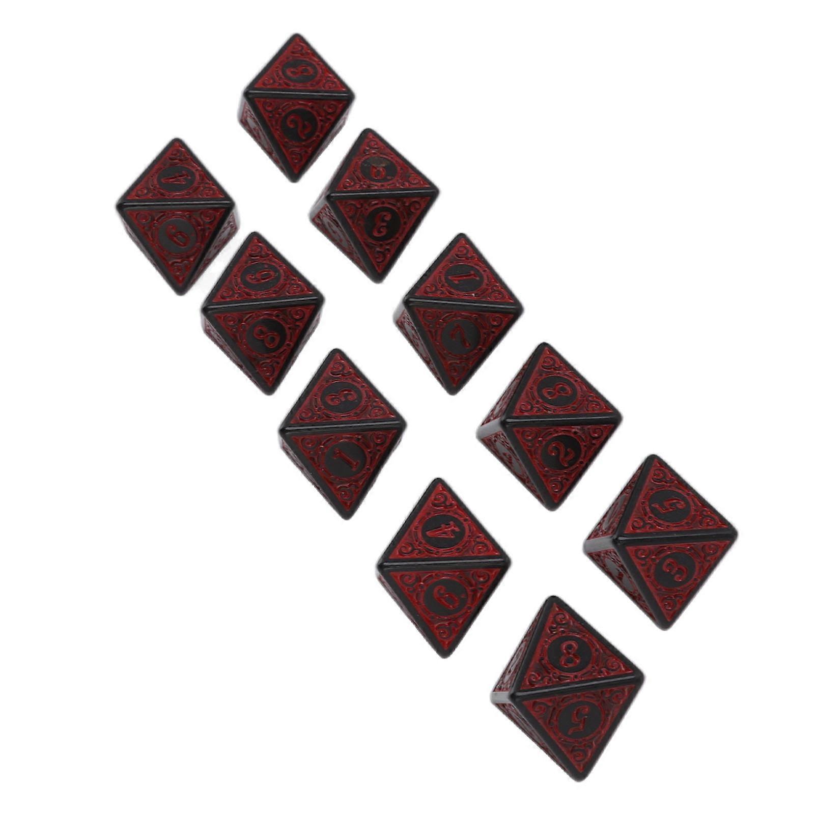 Polyhedral Dice 10 Pcs Acrylic for Table Games and Role Playing Games 8 Sided