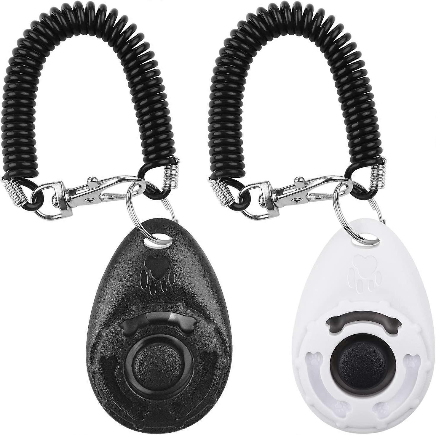 Dog Clicker, [ 2 PCS, Multi-Color] Training Clicker with Wrist Strap for Dog Cat Horse