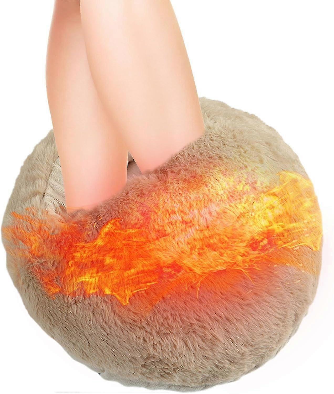USB Foot Warmer - Rapid Heating USB Foot Pillow with 3 Levels of Timing and Temperature Control | Anti-slip Point Design for Winter