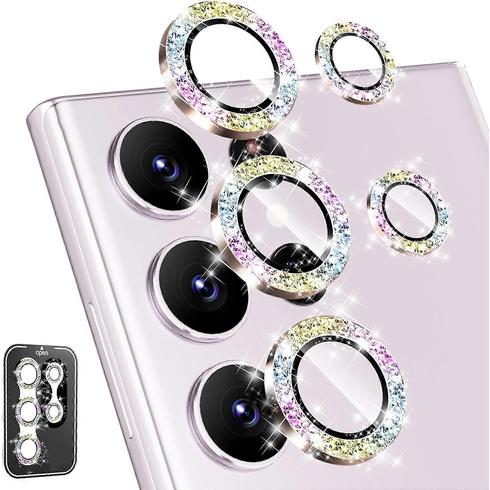 2packs for Samsung Galaxy S24 Ultra Camera Lens Protector, 9H Tempered Glass Anti-Scratch Metal Ring Camera Screen Protector