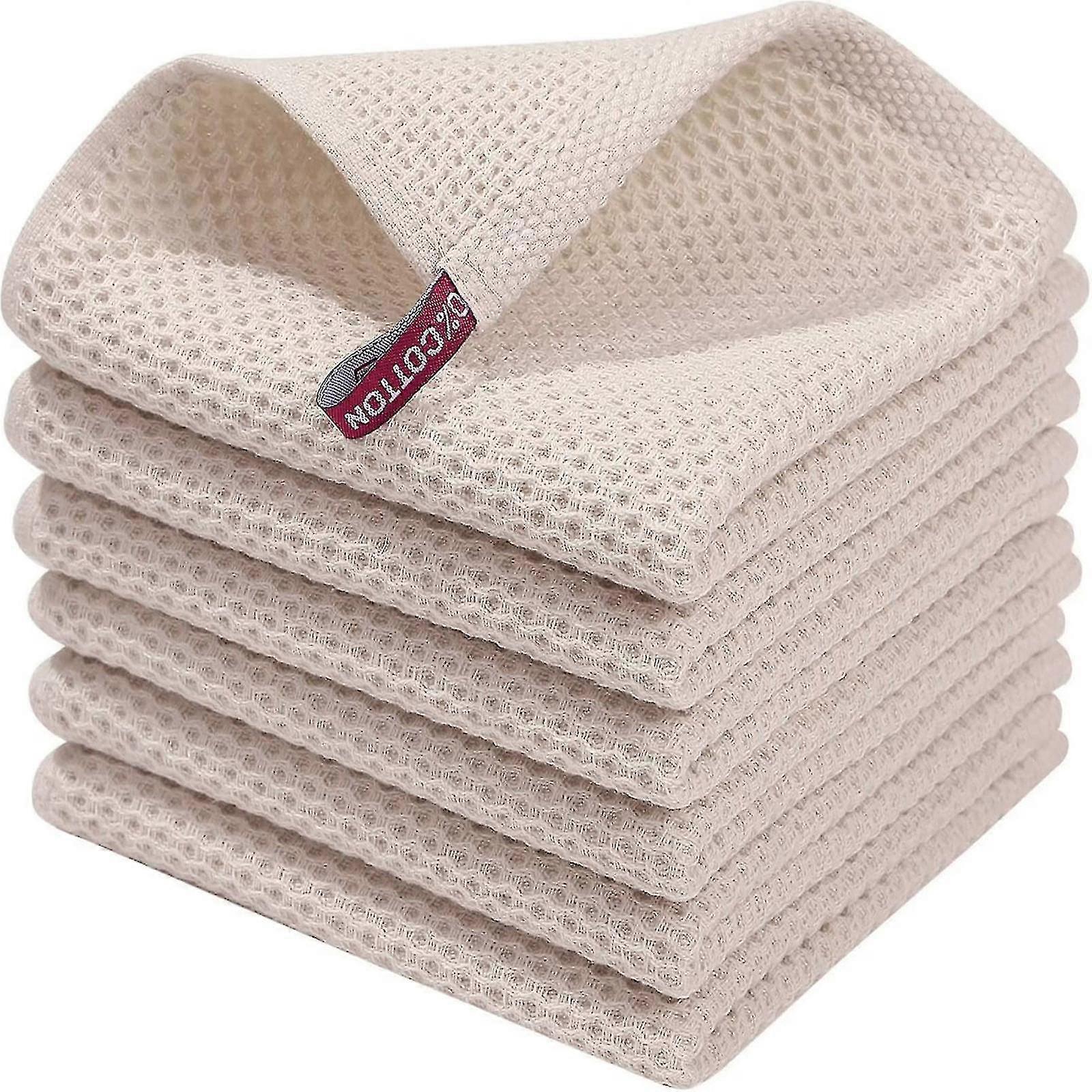 6Pack 100% Cotone Spugna Strofinacci Da Cucina Piatto Pulito Anello Appeso