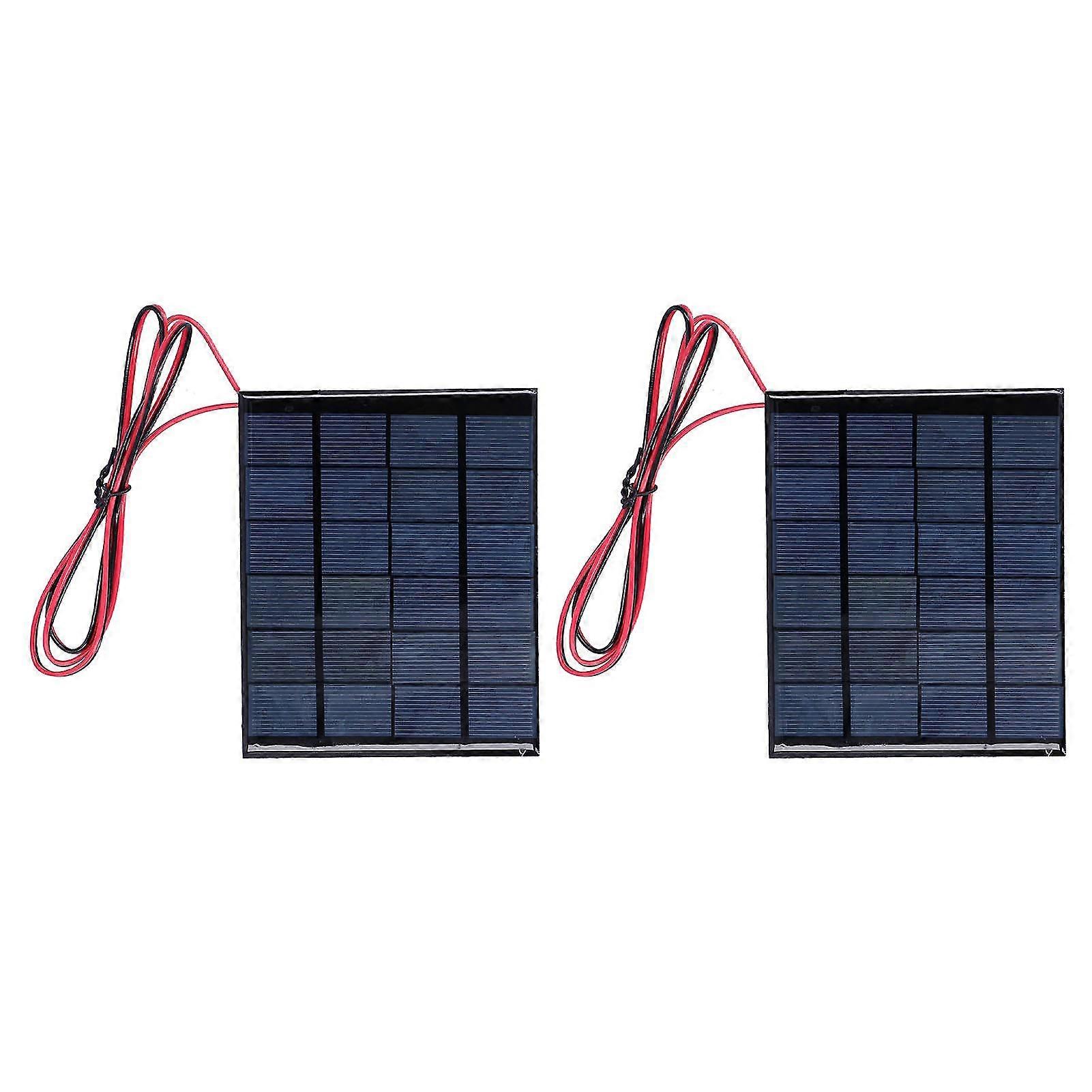 Mini Solar Power Module 2Pcs Epoxy Panel with 100cm Cable DC 6V 2W Electronic Accessories