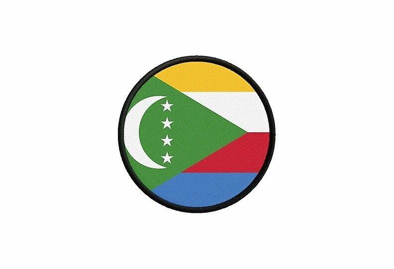 Patch ecusson Comoros flag comorian printed thermosticker round round