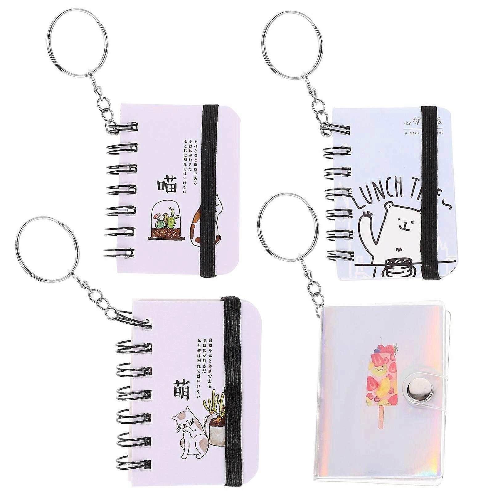 4pcs Keychain Small Book Keychain Mini Cat Book Key Ring Creative Keychain (Random Pattern) (Random Style)