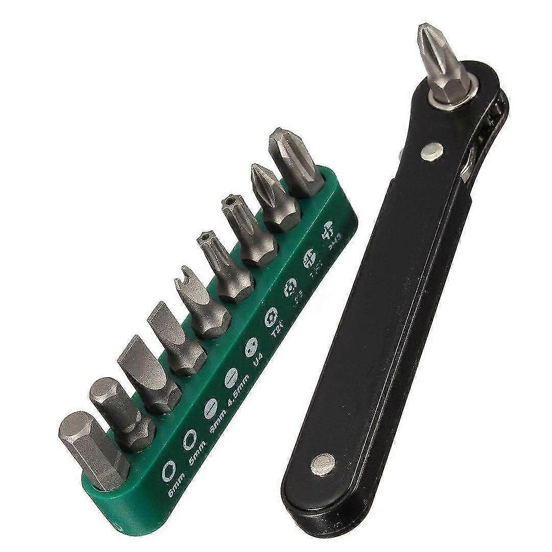 10 In 1 Mini Right Angle Offset Hand Ratchet Screwdriver Set