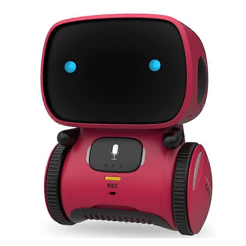Smart robotleksak för barn, Pekfunktion robot med taligenkänningsfunktion, Elektronisk robotleksak med dans och musik och promenader, röd