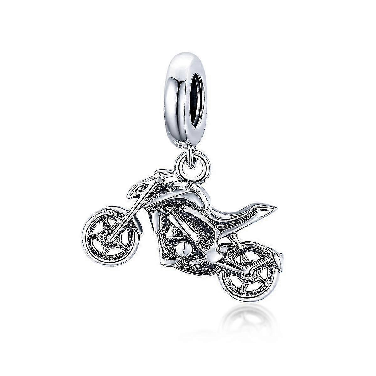 S925 Sterling Silver Motorcycle Pendant