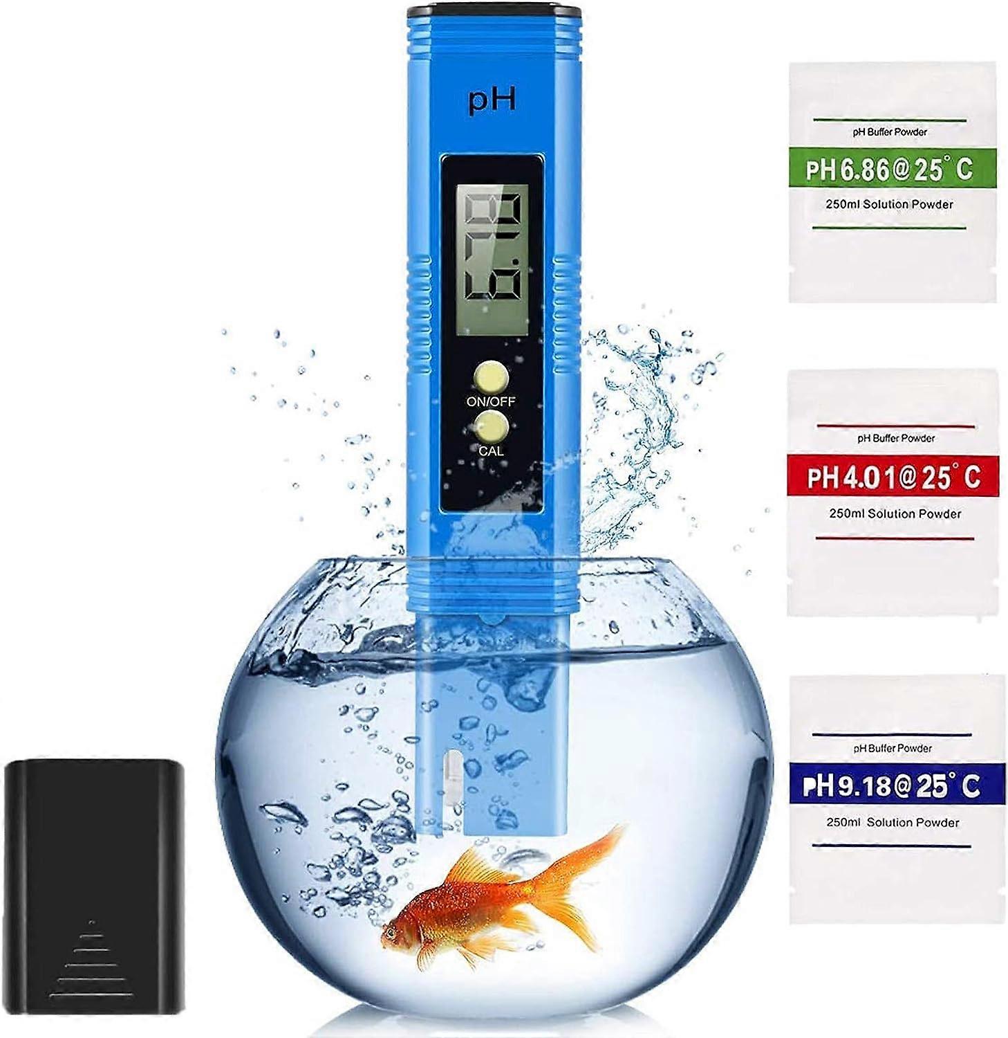 Digital PH Meter, PH Tester 0.00-14.00 High-Density Water Quality Accurate Test Range, Portable Water Quality Testing Instrument, for Drinking Water/S
