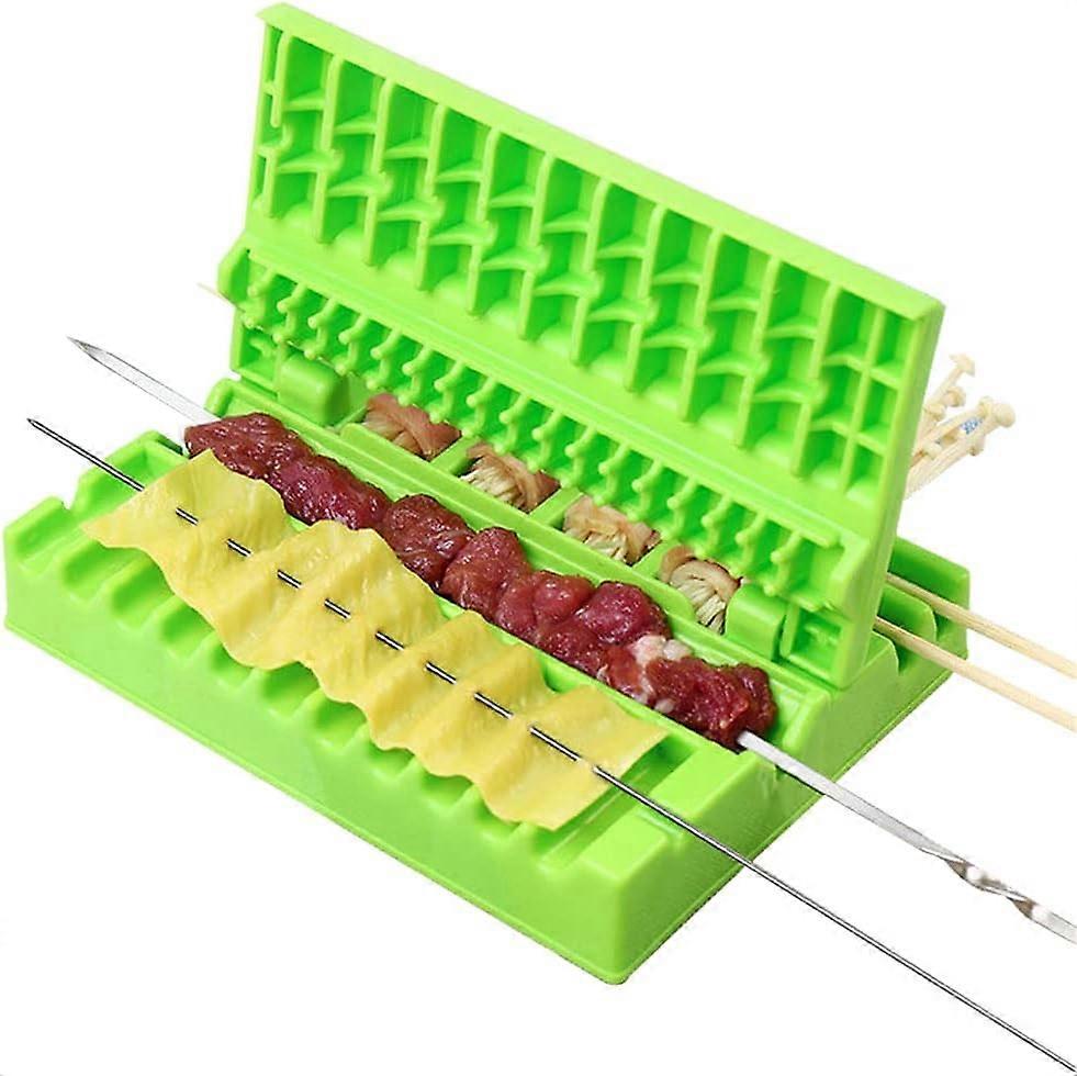 Multifunction Barbecue Meat Skewer Machine Quick Portable Meat Skewer Box Easy Skewer Tools Creative Meat Kebab Maker Outdoor BBQ Gadget Kitchen Acces