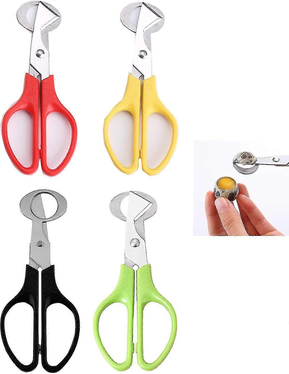 Stainless Steel Egg Scissors, 4 Pcs Small Egg Scissors Quail Egg Scissors
