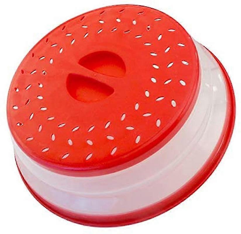 Foldable Microwave Cover High Temperature Splash Cover With Handle - Red