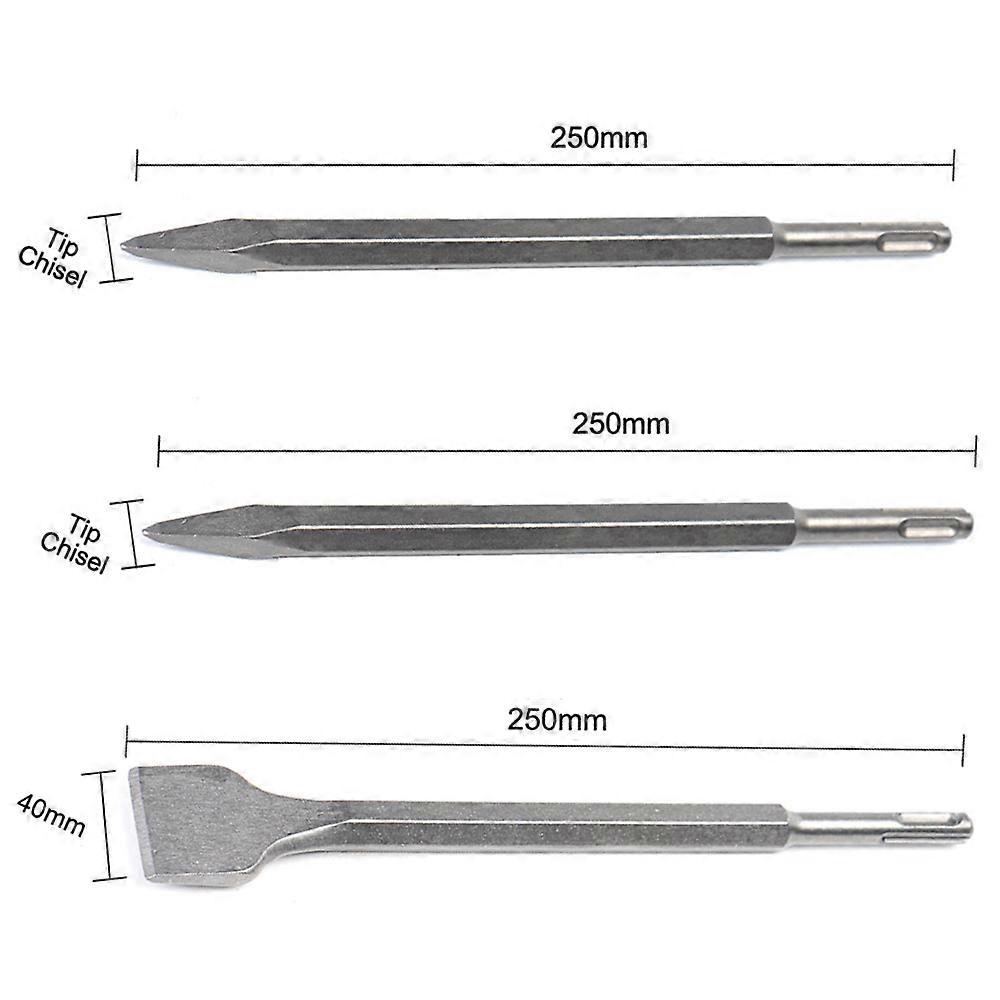 High quality 3 pcsset SDS Plus Flat Chisel Point Chisel Bit Hammer Drill Concrete Wall Bit For Electric Hammer Chisel