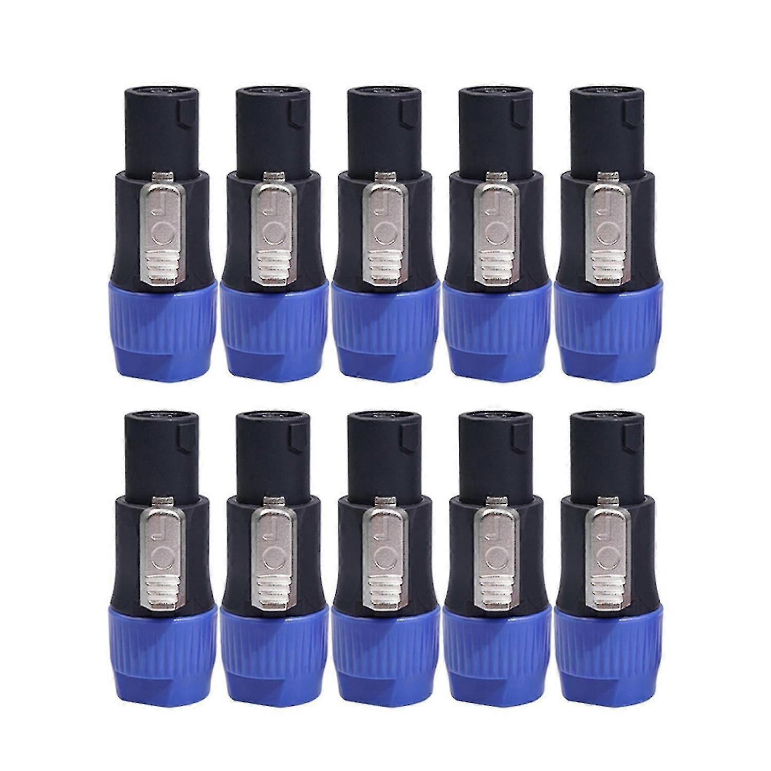 10Pcs Nl4Fc Audio Amplifier Power Plug Connectors 4-Pole Speaker Cable Ohm Plug