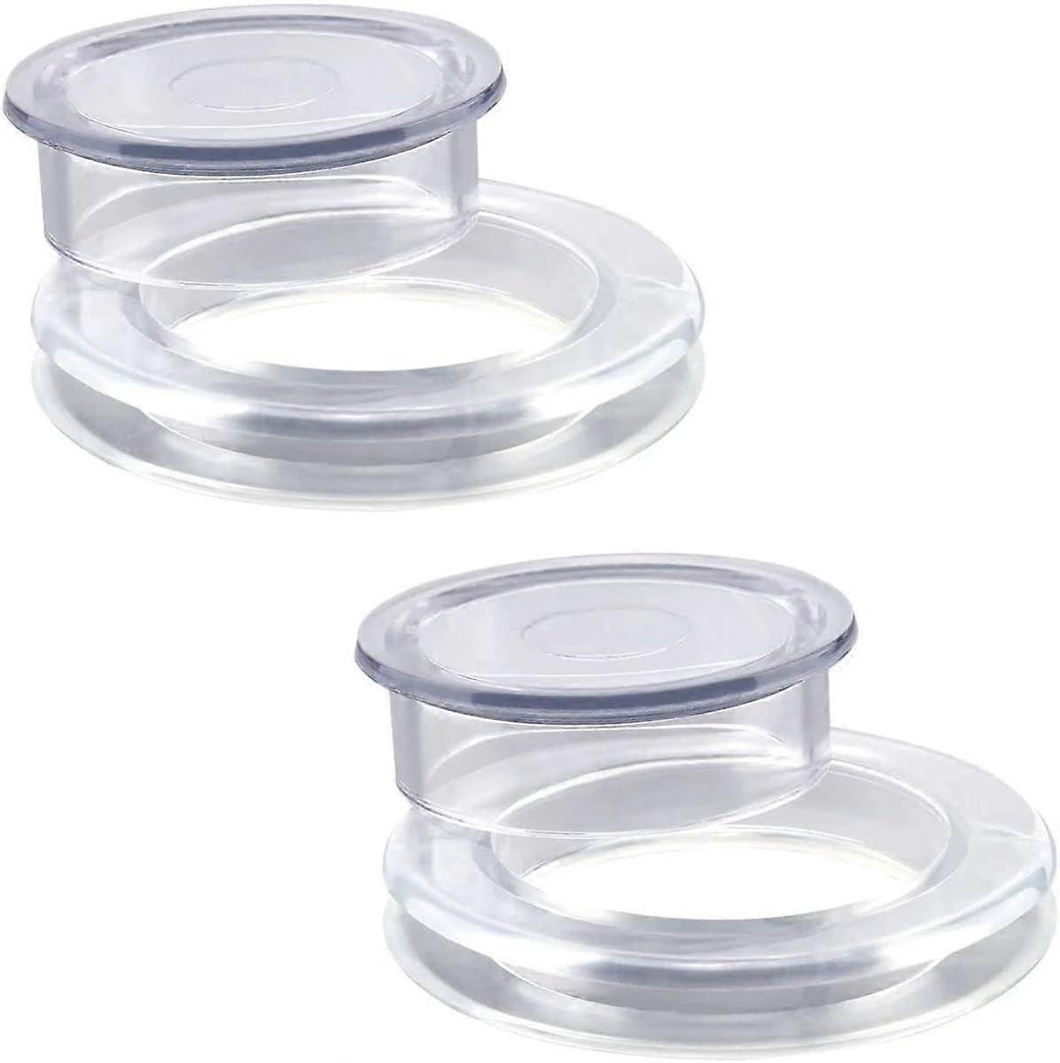 2 Inch 2 Set Patio Table Umbrella Hole Ring and Cap Set Silicone Transparent Including 2 Rings and 2 Stoppers