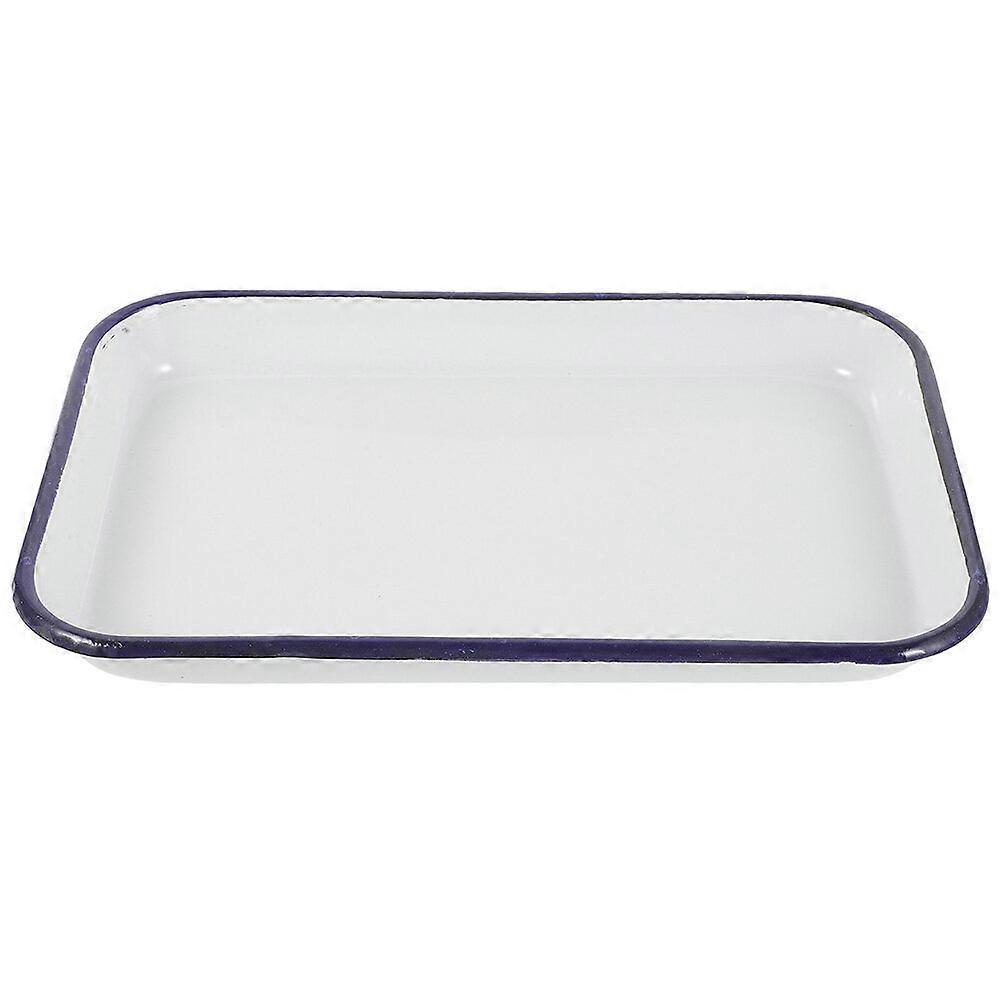 Household Enamel Baking Dish Rectangular Roasting Pan Multi-use Baking Tray Non-stick Roasting Tray