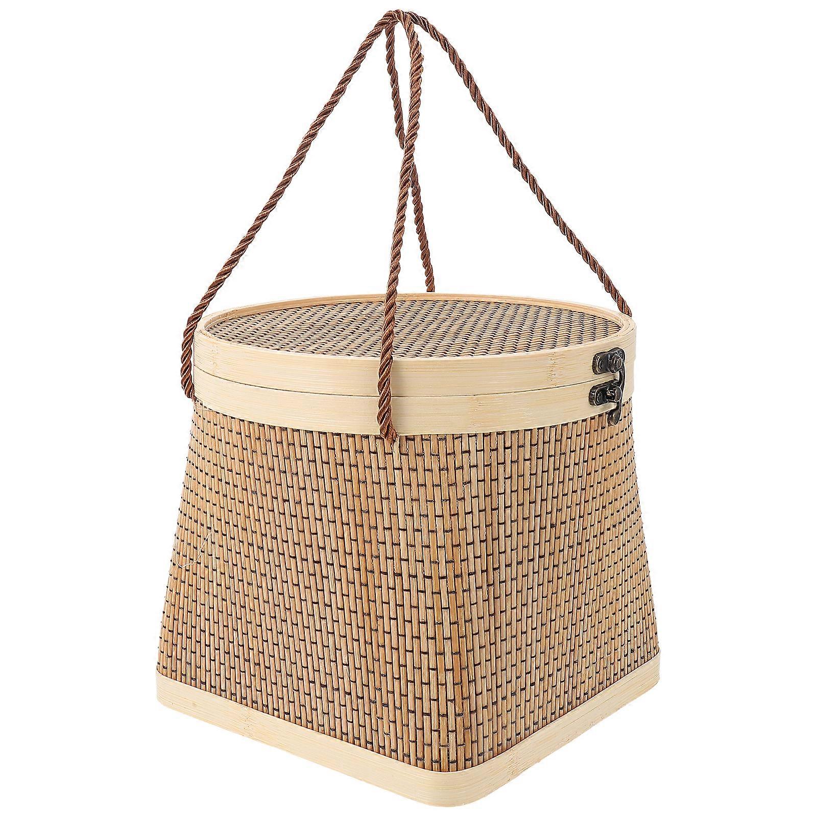 Vävd korg Rotting Förvaringskorg Diverse förvaringslåda Grönsakskorg Flätad korg Bärbar flätad matkorg