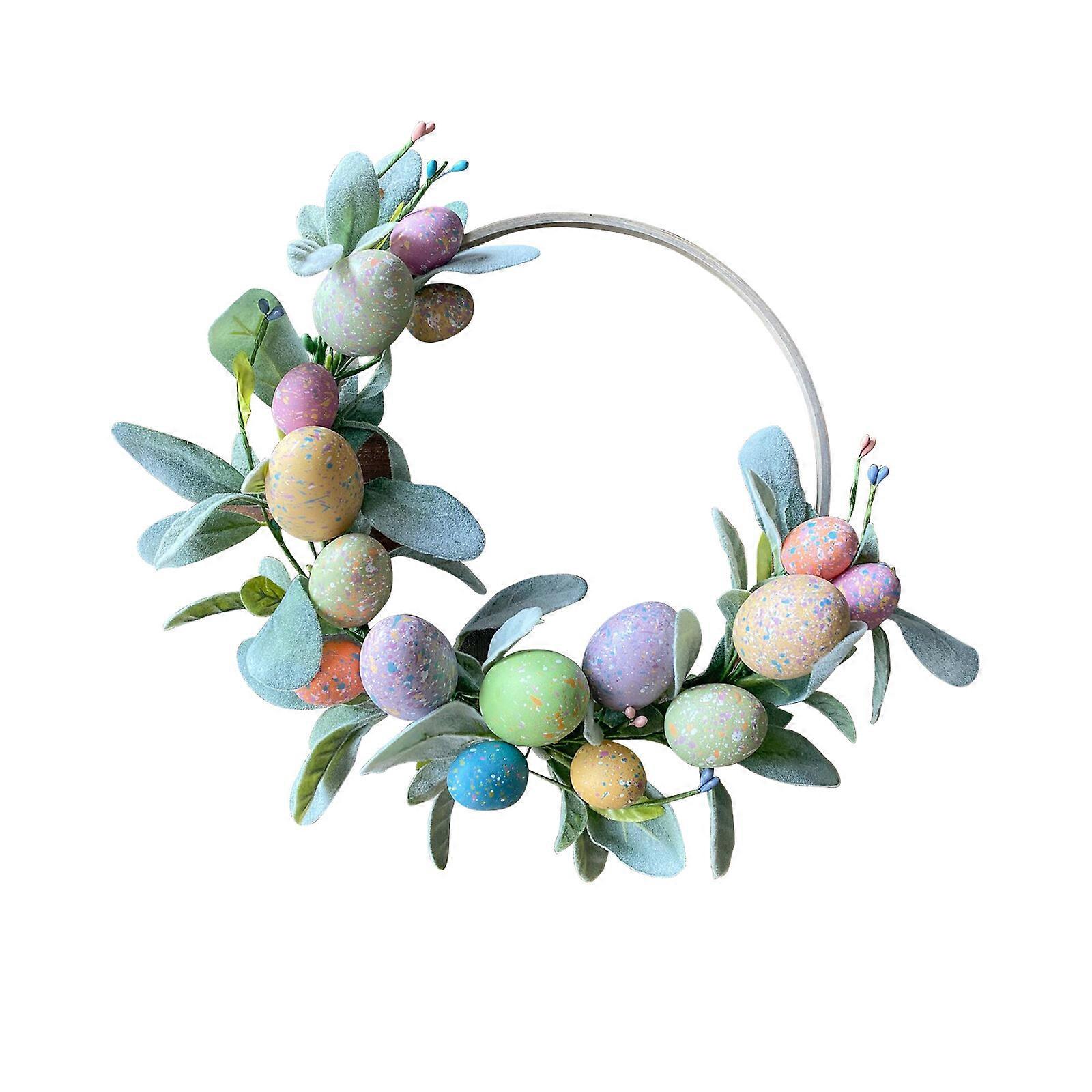 2023 New Easter Eggs Wreath School 40cm DIY Decoration Plastic Multicolor