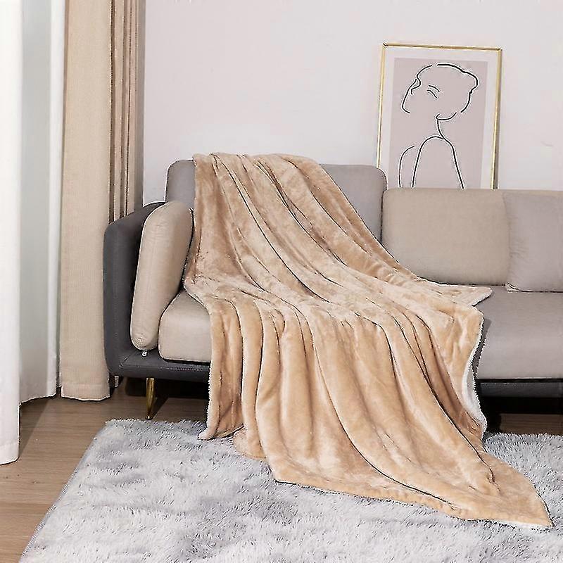 Sherpa Blanket Thickened Warm Double Layer Flannel Throw Blanket 130x160cm
