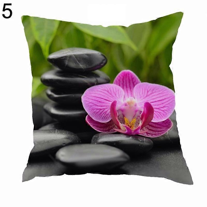 Orchids Stone Print Home Decorative Throw Vintage Square Shape Pillow Case Cover JIKAIX