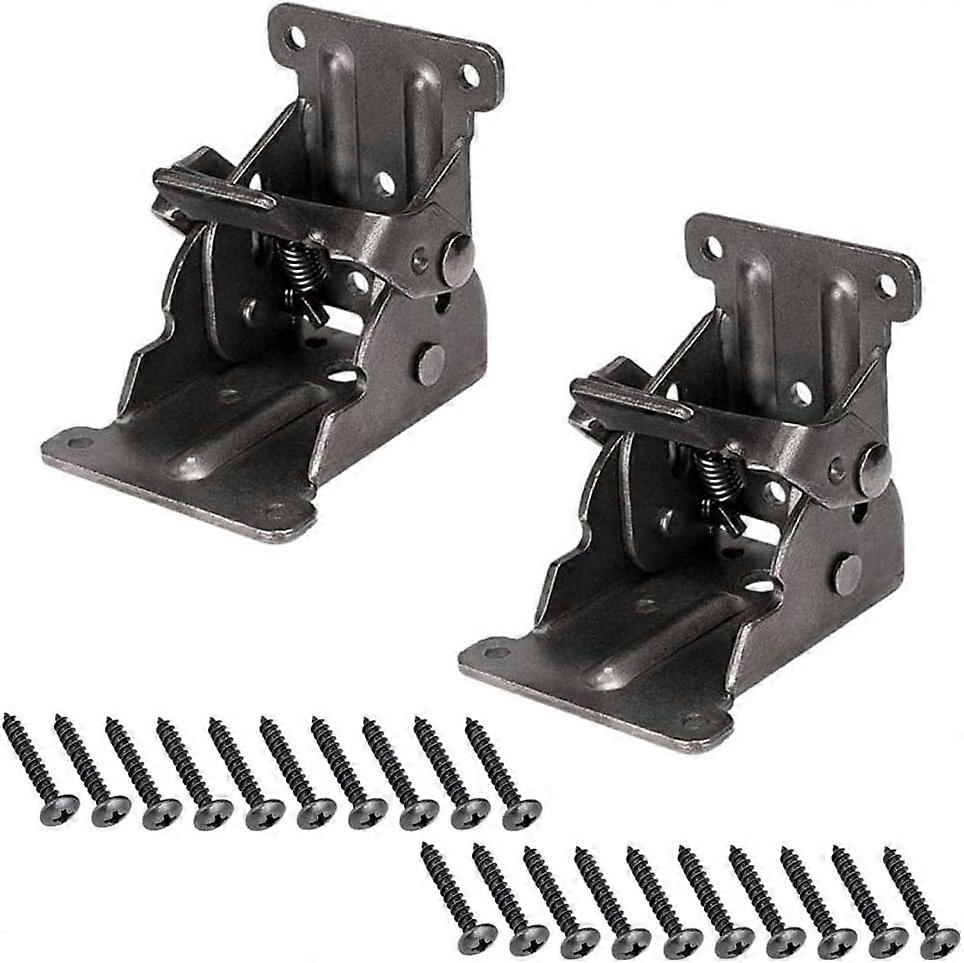 Hinged Table Leg, 2 Pieces Bed Leg Extension Table, Self-Locking Hinges, Folding Bracket Hinges, for Folding Work Table with Extension Folding Legs (B