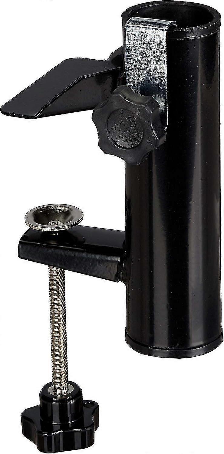 Τετράγωνο μπαλκόνι κιγκλίδωμα ομπρέλα stand, Post Μέγεθος 19-38mm, Ατσάλινη Ομπρέλα Stand, Ύψος: 15.5cm, Μαύρο.