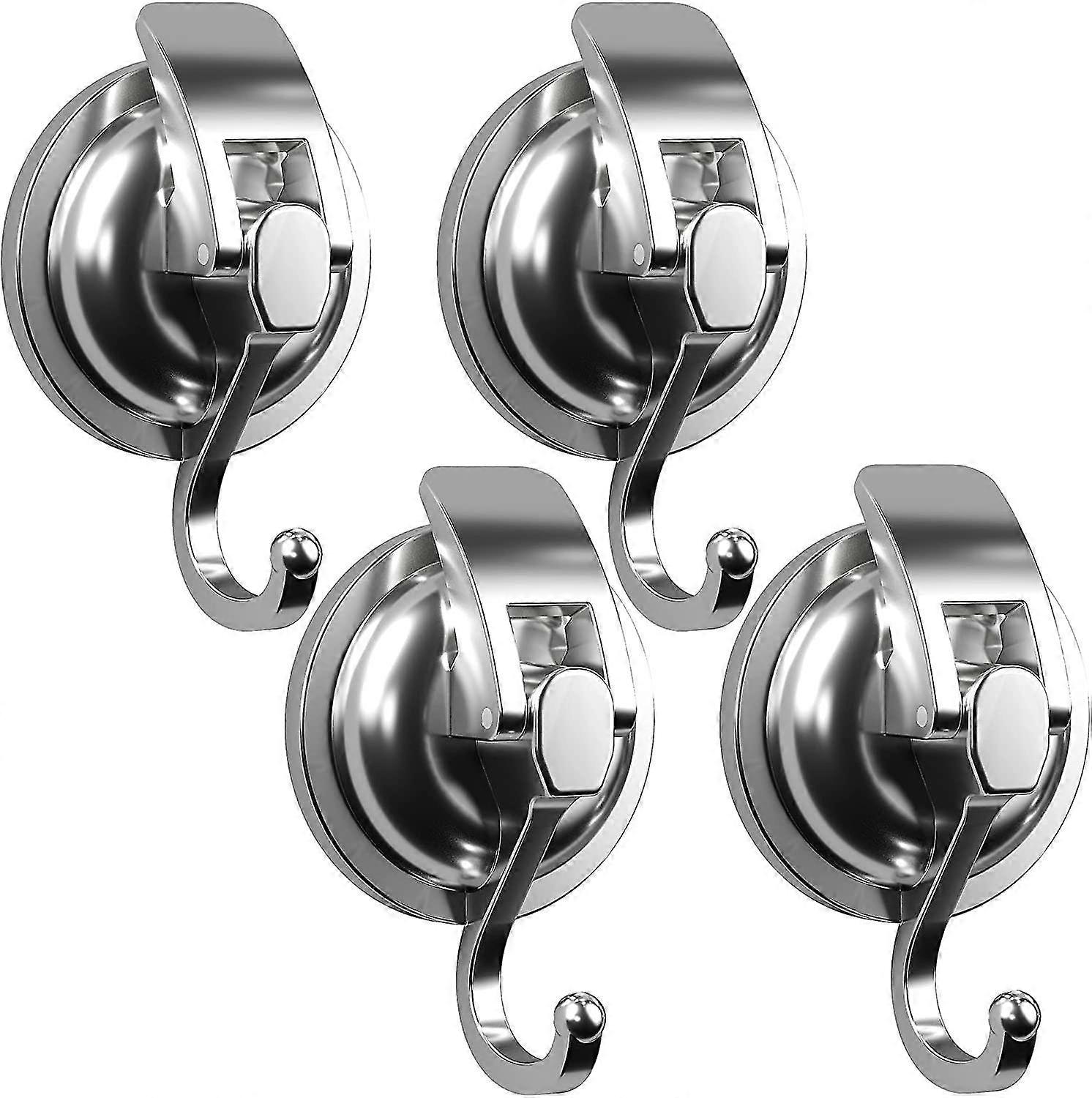 Suction Hooks, 2 Pack Matte Black Heavy-Duty Suction Hooks, Easy To Install And Removable Without Punching For Kitchen