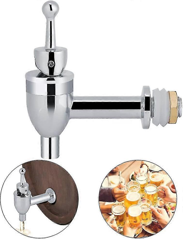 Copper Beer Tap Drink Dispenser For Camping Picnic Stainless Steel Replacement For Spigot Beverage Beer Wine Bar (chrome 12mm)