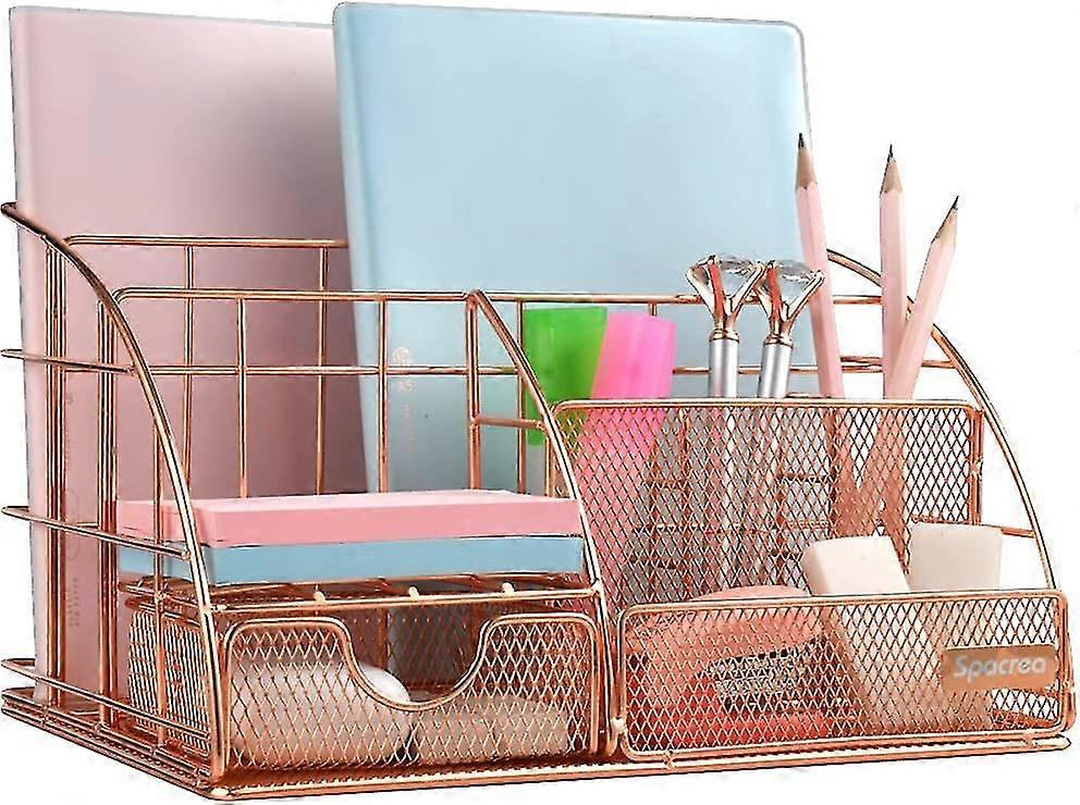 Desk Organizers And Accessories, Large, All In One Desk Organizer Pencil Holder With Drawer, Desktop Organizer With More Space Compatible With Office