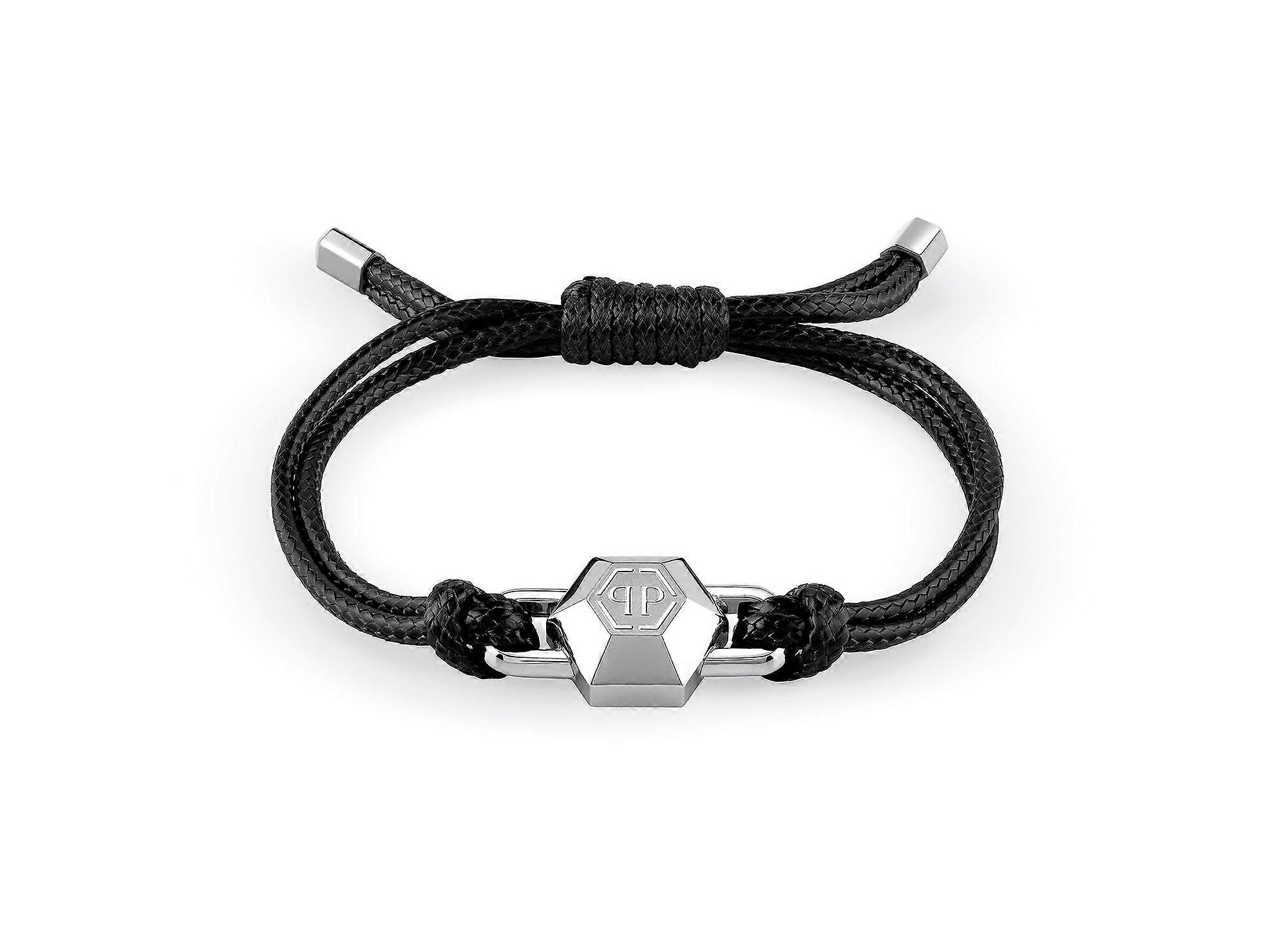 Philipp Plein Men's Bracelet Textile Stainless Steel Silver PLEIN EDGE PJPEA02BU