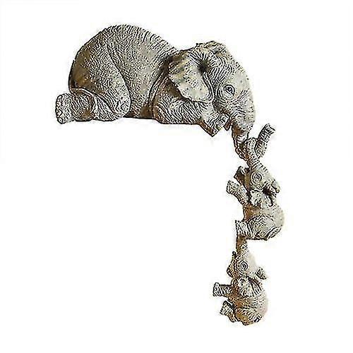 Three Elephants Resin Gardening Ornament
