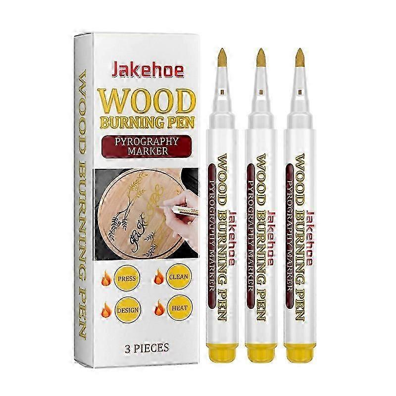 3Pcs DIY Wood Burning Pen Scorch Wood Burned Marker Pyrography Caramel Pens Safe Non-toxic Art Pyrography Tools Kid Gift