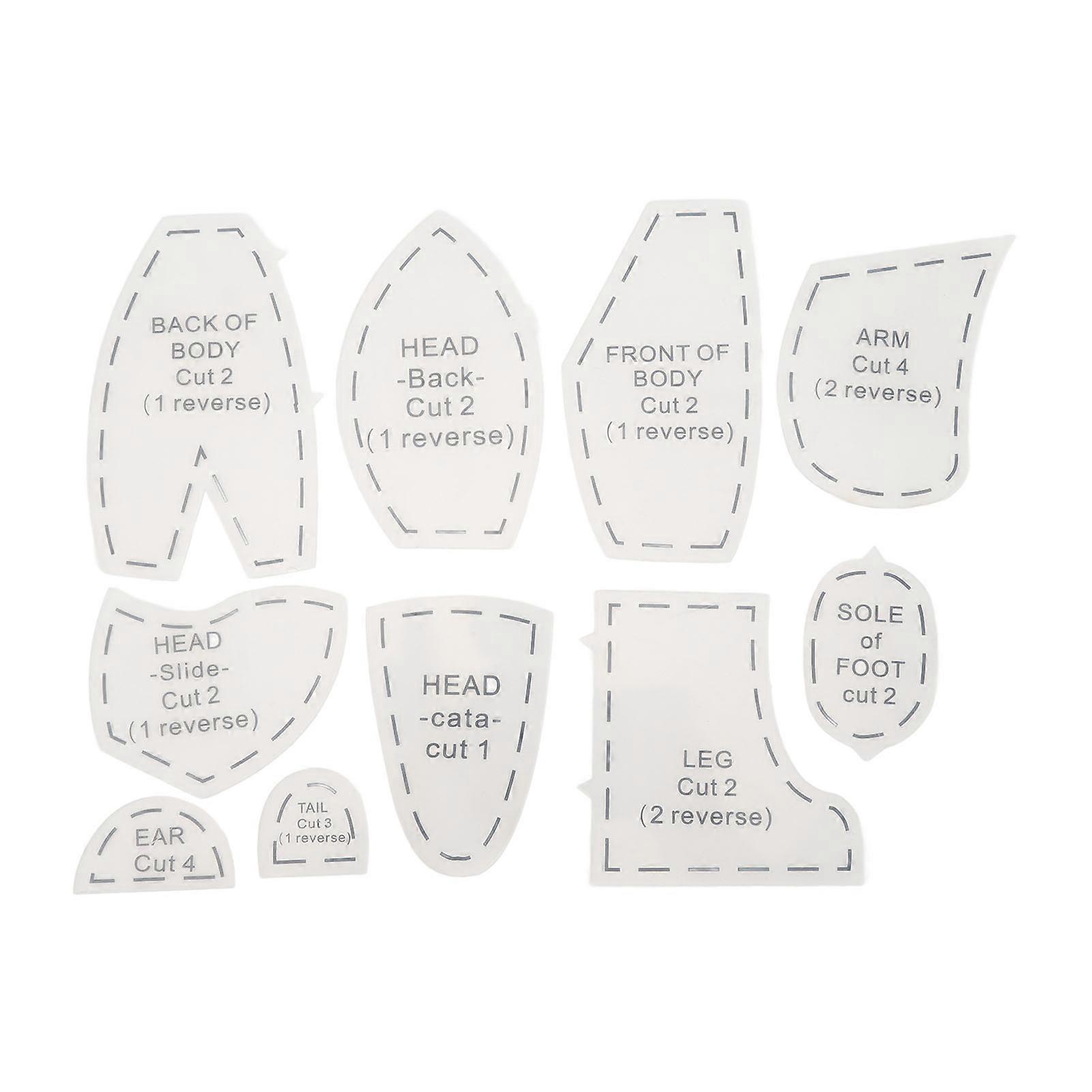 15" Acrylic Memory Bear Template Set: Perfect for Sewing & Quilting Patterns