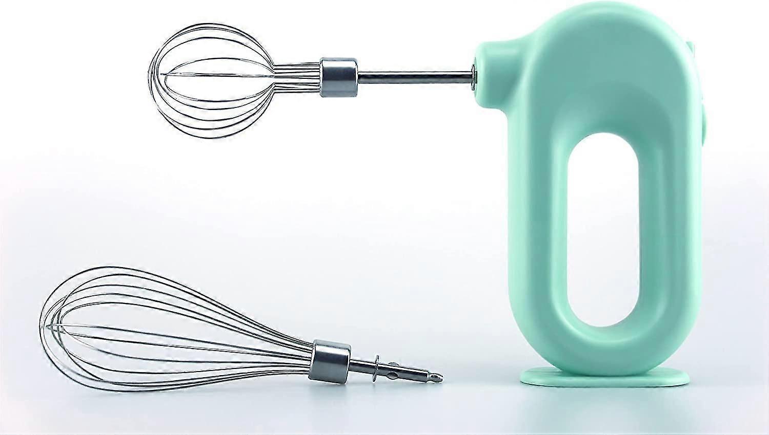 usb rechargeable hand whisk with 2 detachable whisks [green]