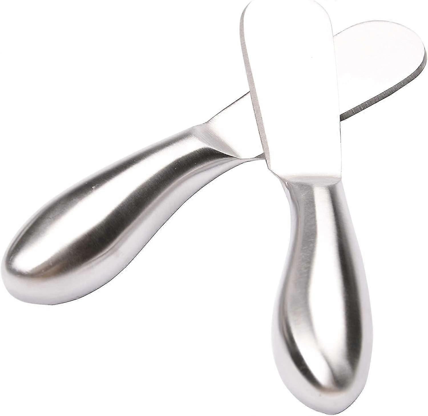 2pcs Stainless Steel Multipurpose Cheese And Butter Spreader Knives