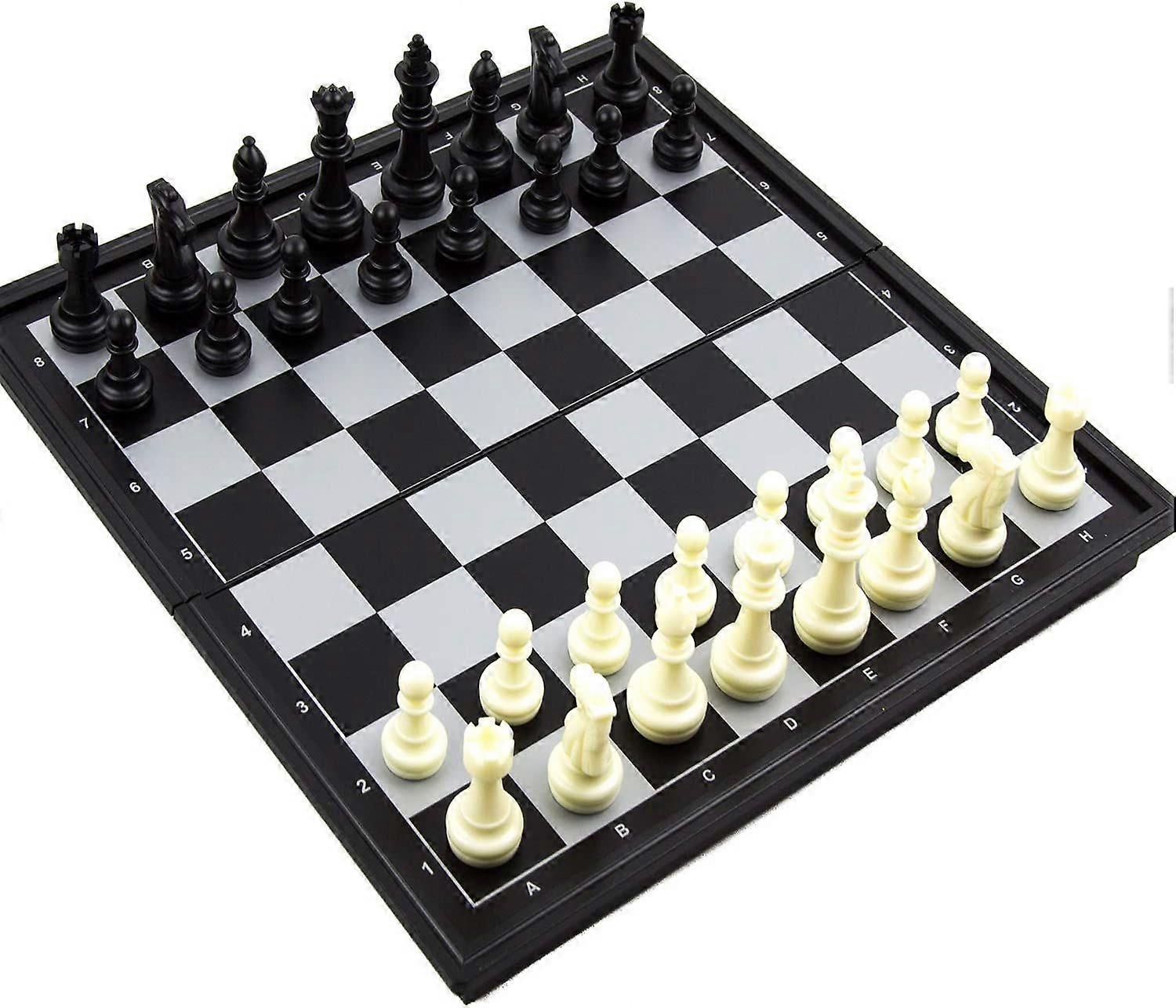 Travel Chess Set with Classic Folding Chess Board for Kids and Teens - Portable Educational Toys for Beginners