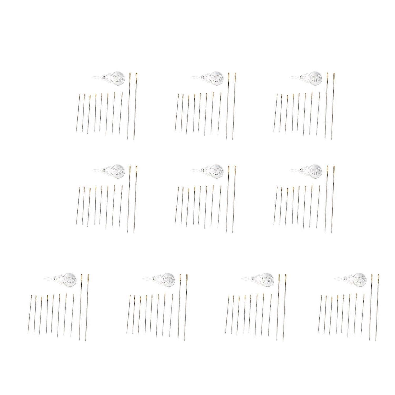 100Pcs μεγάλες βελόνες ματιών επιχρυσωμένες μεταλλικές ανάμεικτες σκουριάδεις βελόνες ραψίματος μεγέθους με 10 κλωστές