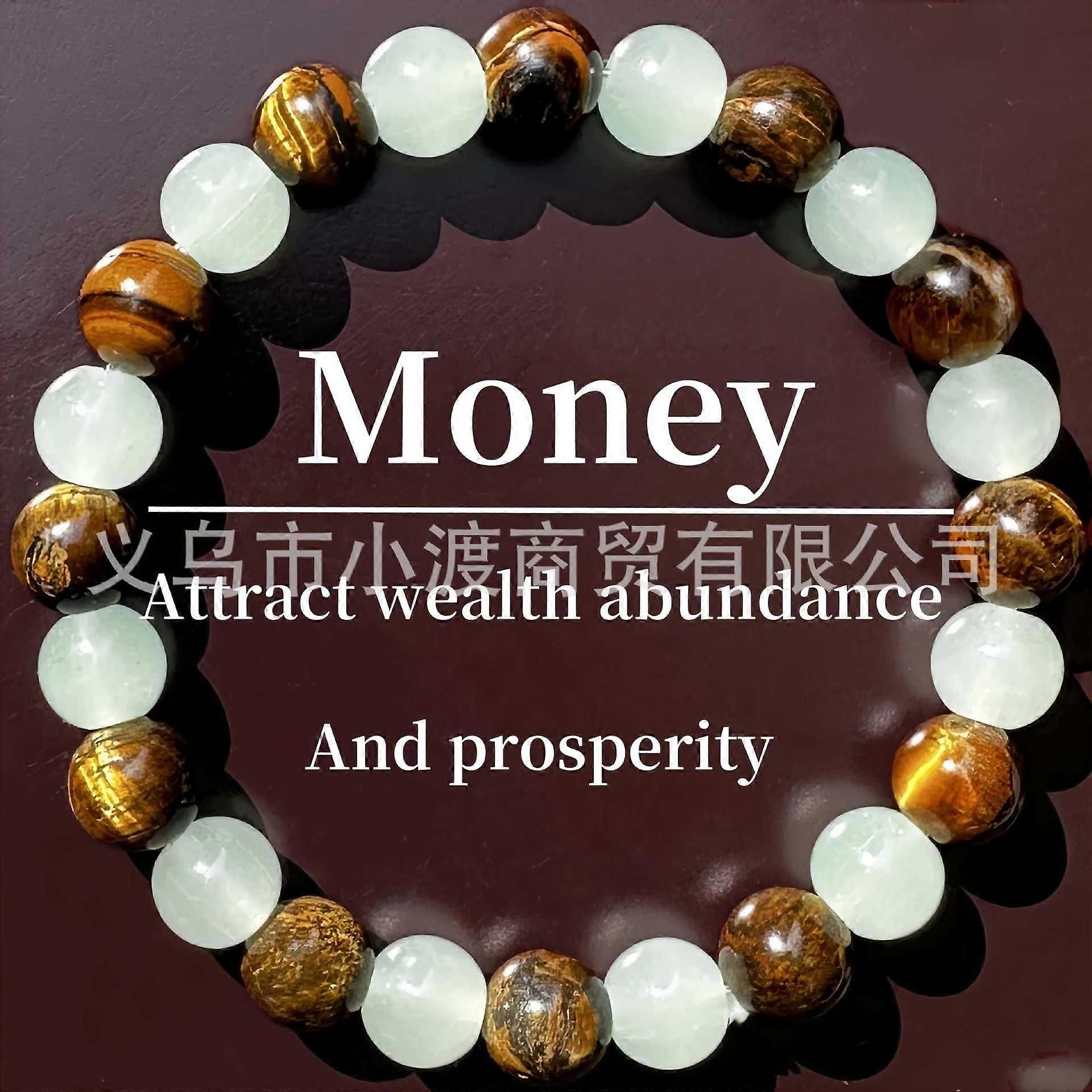 Explosive Bracelet Green Dongling Tiger Eye Stone Handmade Adjustable Elastic String BraceletNatural Stone
