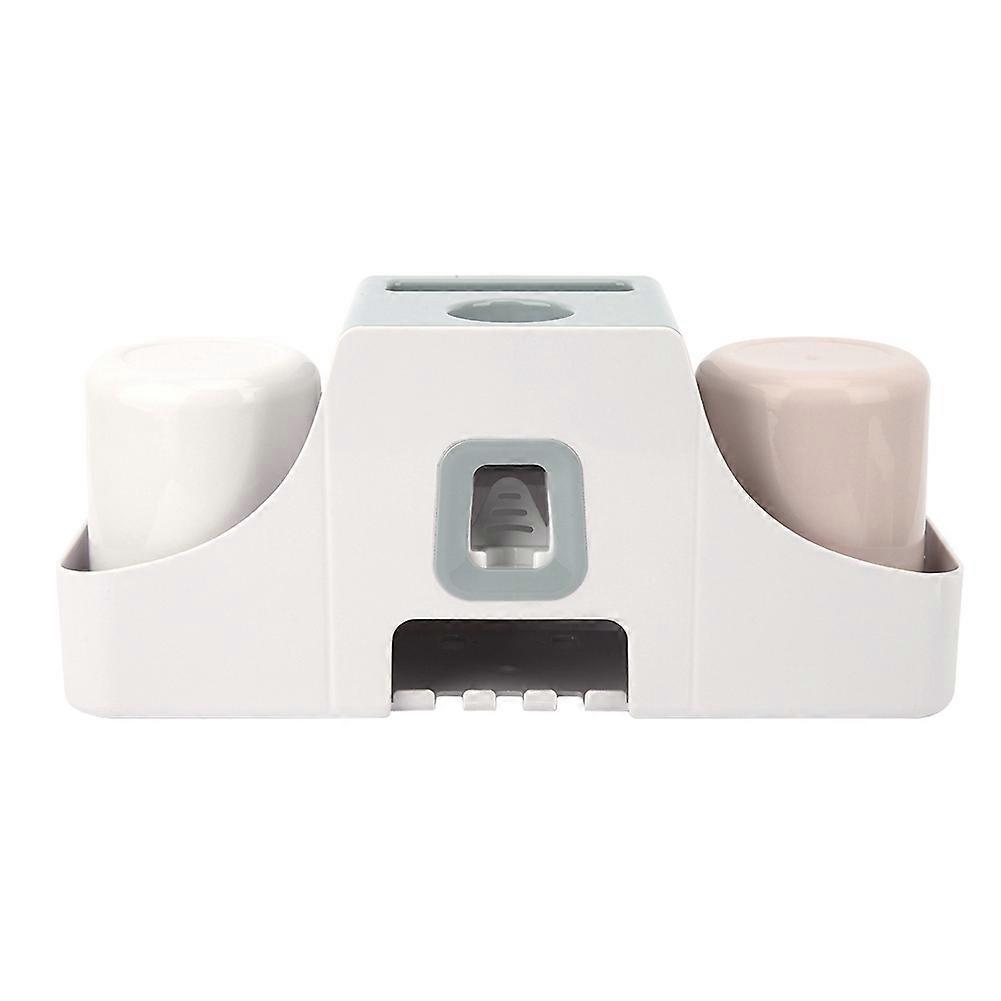 No Drilling Wall-mounted Toothpaste Toothbrush Rinsing Cup Organizer Auto Squeezer