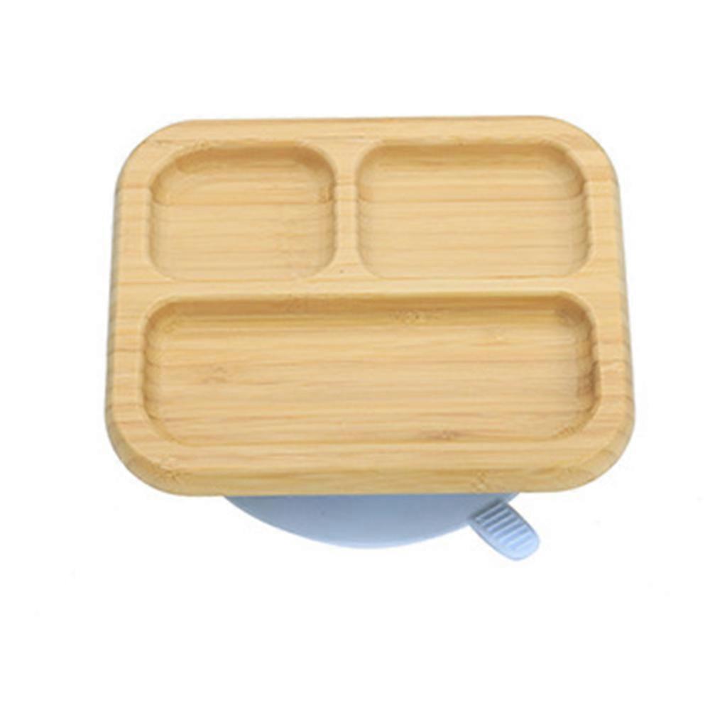 Children's plate with suction cup, non-slip, and comes with a flexible spoon for little eaters