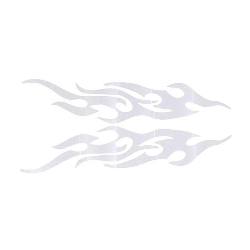2Pcs 40Cm Flame Reflective Sticker For Car Flame Racing Sports Stripe Decal