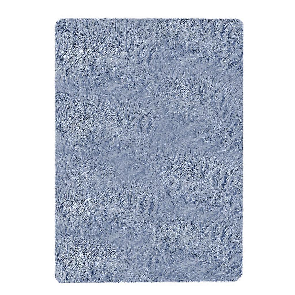 Modern Non Slip Area Rug Floor Mat Square Long Soft Plush Fluffy Carpet Decor 60cm*120cm 银灰