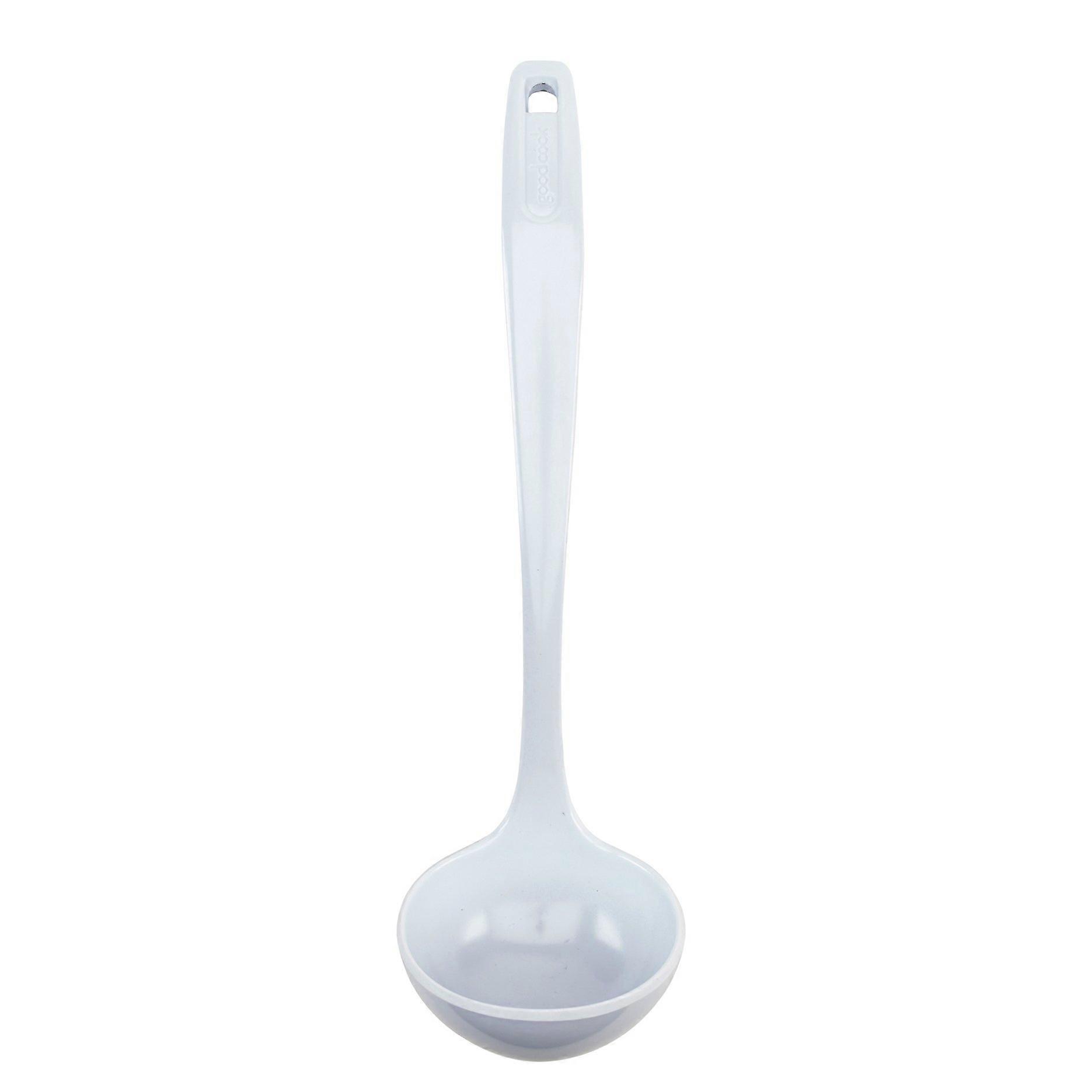 Classic 12-Inch White Melamine Cooking Ladle for Serving Soups, Stews, and Sauces