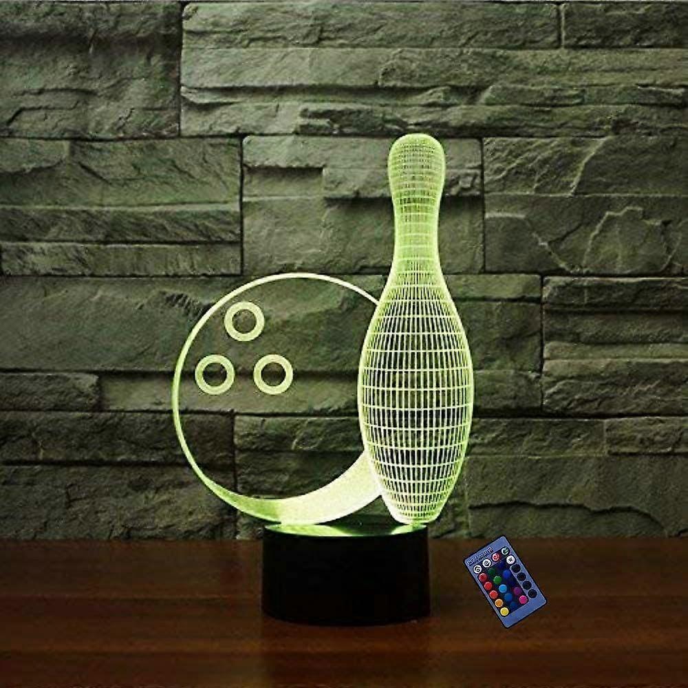 3D Bowling Night Light 16 Colors Changing USB Powered Remote