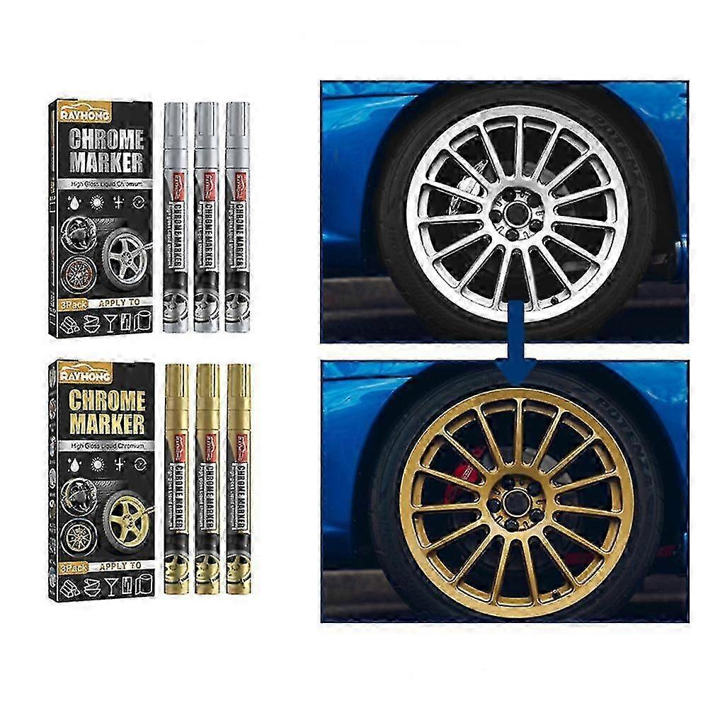 Metalik Sıvı Krom Ayna Finish Boya Kalem Su Geçirmez Sanat Marker Diy