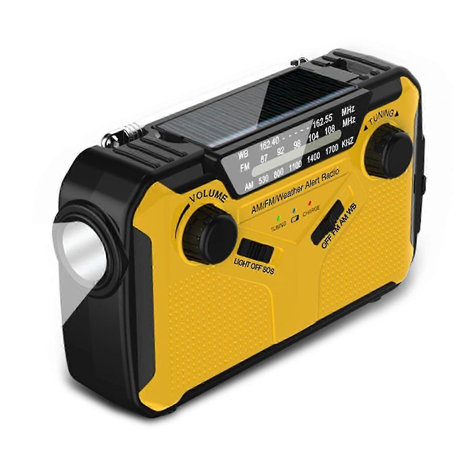 Solar Hand Crank Radio Rechargeable Camping Emergency Weather Radio With Led Torches Reading Light Portable Crank Radio