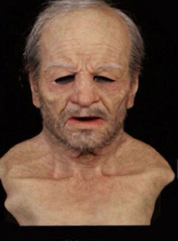 Old Man Mask - Realistic Halloween Latex Human Wrinkle Face Mask Type 12