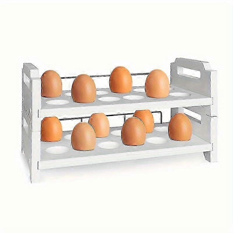New models Wooden Egg Holder Countertop Egg Storage Trays Hold Fresh Egg Stackable Deviled Egg Tray Organizer Rustic Egg Rack Container for Kitchen Co